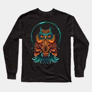 Owl ornament shine fire Long Sleeve T-Shirt